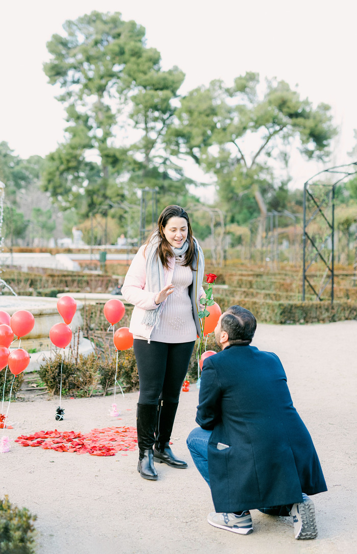 Luca and Anna’s Proposal with Two Mimes in Madrid